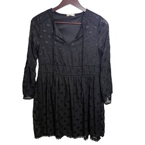 Altar’d State | Black V-Neck Bell Sleeve Dress | Sz XS